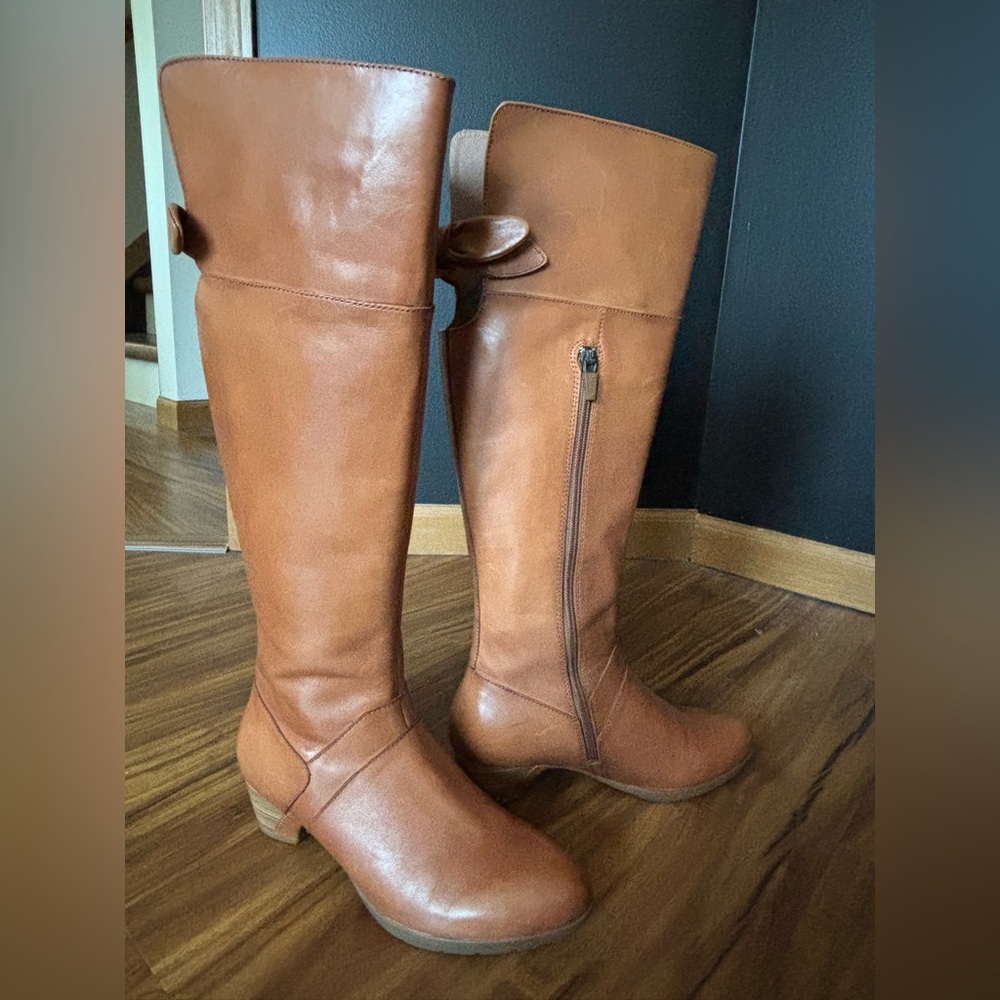 Dansko Dori Tan Leather Knee High Boots